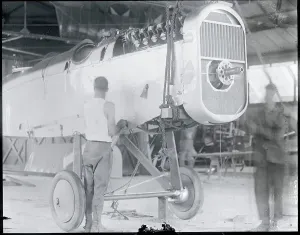 Vintage Aircraft Manufacturing Prints: Workers Assembling Aircraft
