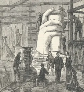 Civil Engineering History Prints: Workman Building Statue of Liberty
