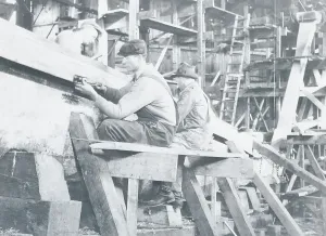 Workmen Constructing Ship Keel Print
