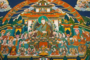 Bhutan, Trongsa. Vajrayana Buddhist painting in monastery Bhutan, Trongsa. Vajrayana Buddhist painting in monastery