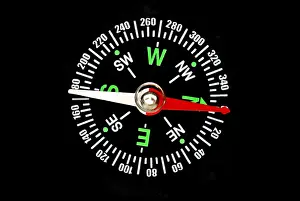 Black Compass Print by Fine Art Storehouse