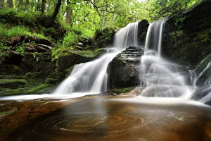 Black spout waterfall spring Pitlochry Scotland Black spout waterfall spring Pitlochry Scotland