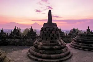 Buddhist Temples In Indonesia Prints: Borobudur