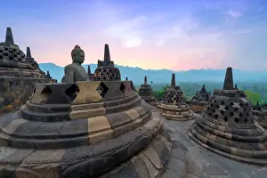 Central Java Indonesia Prints: Borobudur temple, Central Java, Indonesia