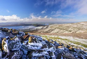 The Brecon Beacons seen from Pen y Gadair Fawr in the Black Mountains in the snow The Brecon Beacons seen from Pen y Gadair Fawr in the Black Mountains in the snow