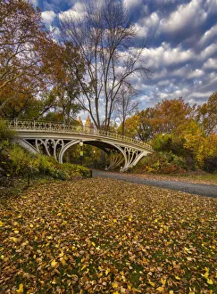 Bridge in New York Citys Central Park on a colorful autumn day Bridge in New York Citys Central Park on a colorful autumn day