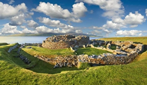 british, broch, cloudy sky, decayed, exterior views, historic, landscape shot, prehistoric british, broch, cloudy sky, decayed, exterior views, historic, landscape shot, prehistoric