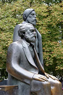 Bronze statues of Karl Marx and Friedrich Engels, Marx-Engels-Forum, Berlin, Germany Bronze statues of Karl Marx and Friedrich Engels, Marx-Engels-Forum, Berlin, Germany