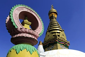 Buddhist Stupa and Prayer Flags Monkey Temple Buddhist Stupa and Prayer Flags Monkey Temple
