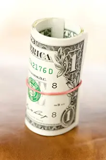US Dollar Bills Prints: Bundle of dollar bills