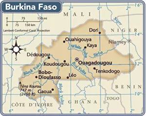 Maps Collection: Burkina Faso country map