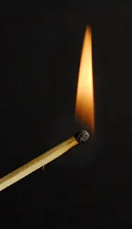Black Background Photography Prints: Burning match