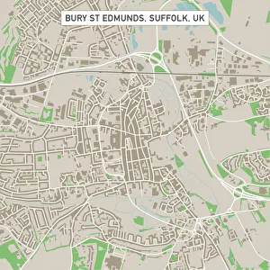 Bury St Edmunds Suffolk UK City Street Map Bury St Edmunds Suffolk UK City Street Map