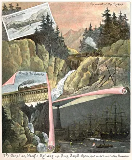Canadian Pacific Railway and Suez Canal (Victorian illustration) Canadian Pacific Railway and Suez Canal (Victorian illustration)