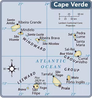 Maps Collection: Cape Verde country map