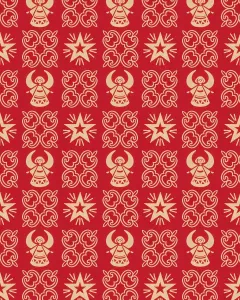 Retro Art Illustrations Prints: Angel Star Pattern