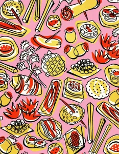 Fine Art Illustrations Online Prints: Appetizer Pattern