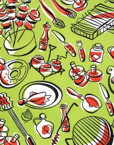 Fine Art Storehouse Print: Barbecue Pattern Illustration