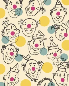 Clown Faces Pattern Print - Captivating Art Illustrations