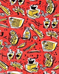 Colored Background Illustrations Prints: Coffee Grinder Pattern