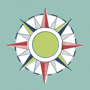 Blue Background Art Prints: Compass