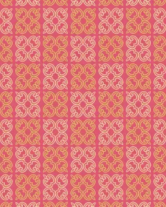 Retro Style Illustrations Prints: Dark Pink Pattern