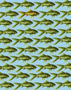 Colorful Underwater Scene Prints: Fish Pattern