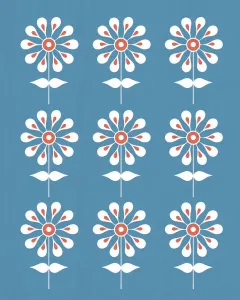 Beautiful Flower Pattern Print Art Illustration