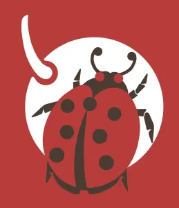 Colored Background Painting Prints: Ladybug on Cherry