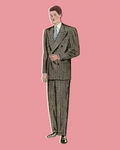 Man Wearing a Suit Print - Captivating Art Illustrations