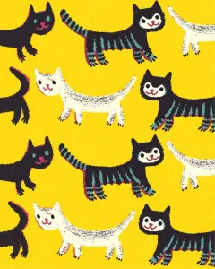 Colorful Background Patterns Prints: Pattern of Cats