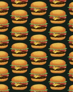 Pattern of Cheeseburgers Print