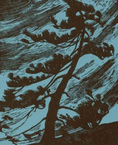 Captivating Pop Art Illustrations Prints: Pine Tree in the Wind