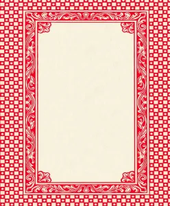 Captivating Red Frame Pattern Print