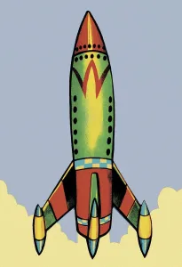 Rocket Launch Print: Captivating Art Illustration