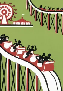 Colorful Background Artwork Prints: Rollercoaster
