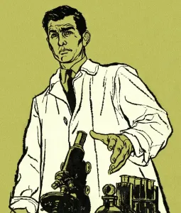 Scientist With Microscope Print - Captivating Art Illustrations