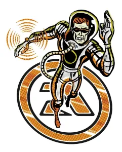 Space Man on Seal Print: Captivating Art Illustration