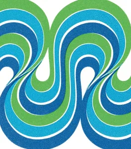 Blue Background Illustrations Prints: Wave pattern