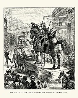 Carnival procession, New Orleans, 19th Century Carnival procession, New Orleans, 19th Century
