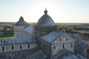 Cathedral Rooftop and Baptistery, Pisa at Dusk, Italy Cathedral Rooftop and Baptistery, Pisa at Dusk, Italy