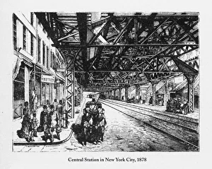 Central Station in New York City Victorian Engraving, 1878 Central Station in New York City Victorian Engraving, 1878