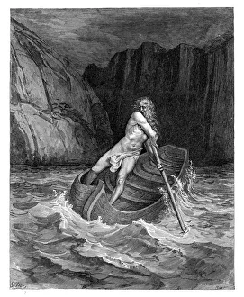 Magical world illustration/palmer illustrated collection/charon ferryman engraving Magical world illustration/palmer illustrated collection/charon ferryman engraving