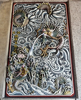Chinese dragons painting Han Jiang temple Georgetown Penang Malaysia Chinese dragons painting Han Jiang temple Georgetown Penang Malaysia