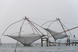 Chinese fishing nets, Vembanad lake, Kerala, India Chinese fishing nets, Vembanad lake, Kerala, India