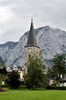 Church of Altaussee in the Fischerndorf quarter, Ausseerland, Salzkammergut, Styria Church of Altaussee in the Fischerndorf quarter, Ausseerland, Salzkammergut, Styria