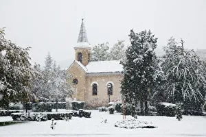 Church in Brasov during heavy snow, Romania Church in Brasov during heavy snow, Romania
