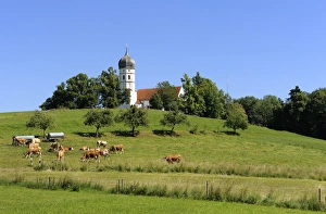 Church of St. Johann Baptist, Holzhausen, Muensing community on Lake Starnberg, Bavaria, Germany, Europe, PublicGround Church of St. Johann Baptist, Holzhausen, Muensing community on Lake Starnberg, Bavaria, Germany, Europe, PublicGround