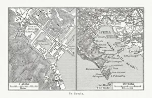 City map of La Spezia, Italy, and surroundings, published 1897 City map of La Spezia, Italy, and surroundings, published 1897
