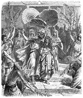 Cleopatra and triumvir Mark Antonius as Isis and Osiris illustration 1880 Cleopatra and triumvir Mark Antonius as Isis and Osiris illustration 1880